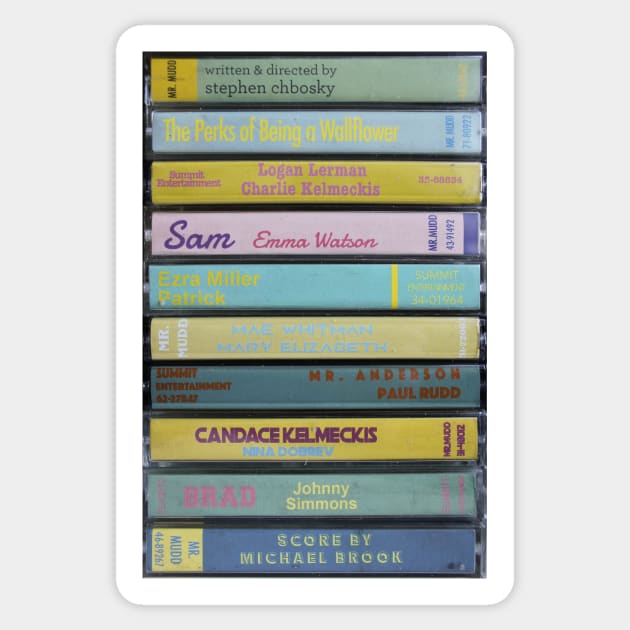 The Perks of Being a Wallflower Cassettes Sticker by JordanBoltonDesign